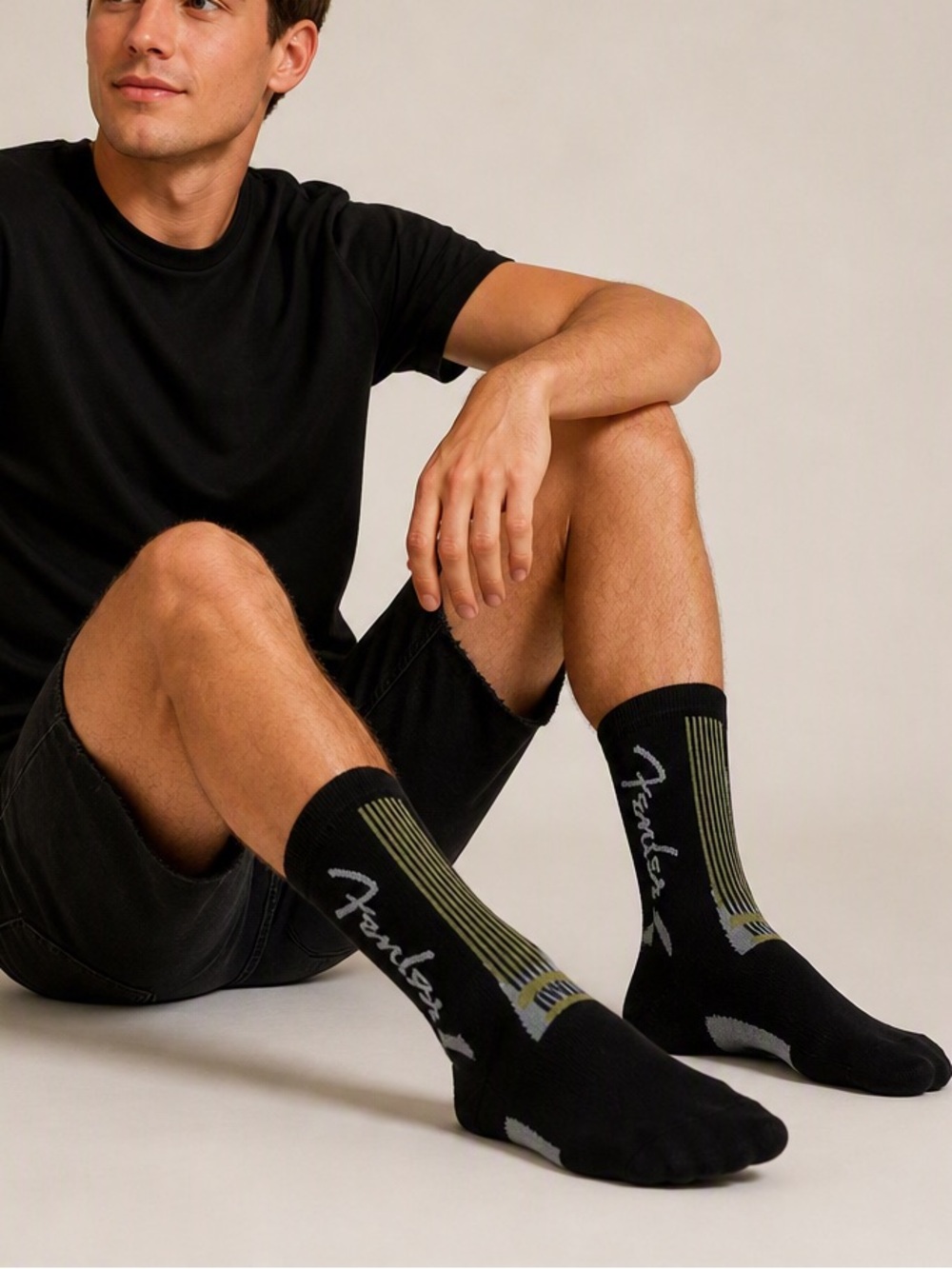 Fender Men's Black Socks